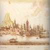 Φανταστική απεικόνιση του λιμανιού και της πόλης του Χάνδακα. Στο βάθος διακρίνεται το βουνό Γιούχτας (J. Peeters)
