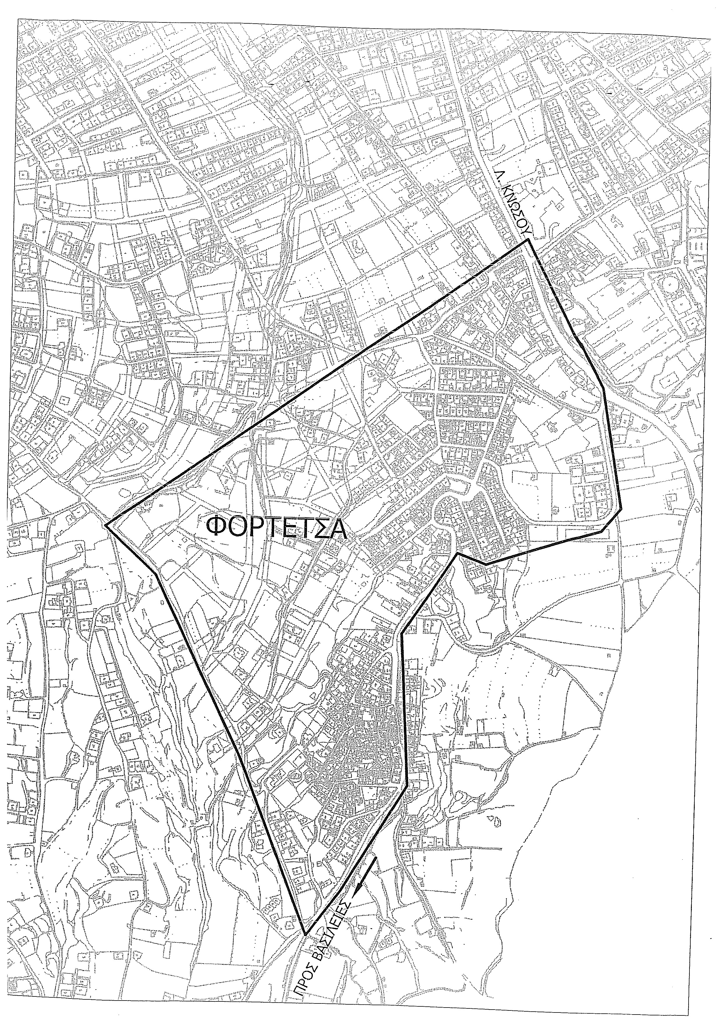 Το νεό σύγχρονο δίκτυο της Φορτέτσας (χάρτης περιοχής)