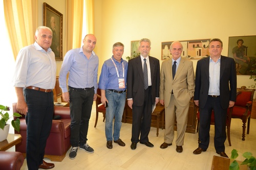 ο υφυπουργός Αθλητισμού κ.Σταύρος Κοντονής και ο Πρόεδρος του ΣΕΓΑΣ κ.Κώστας Παναγόπουλος