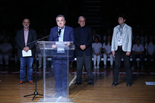 Δήμαρχος Ηρακλείου Βασίλης Λαμπρινός - Τελετή Έναρξης Παγκόσμιου Σχολικού Πρωταθλήματος Μπάσκετ