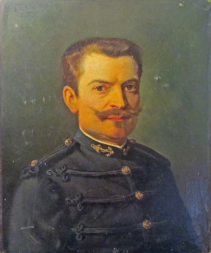 Η αυτοπροσωπογραφία του συνταγματάρχη Destelle σε νεαρότερη από την εποχή της υπηρεσίας του στη Κρήτη ηλικία.