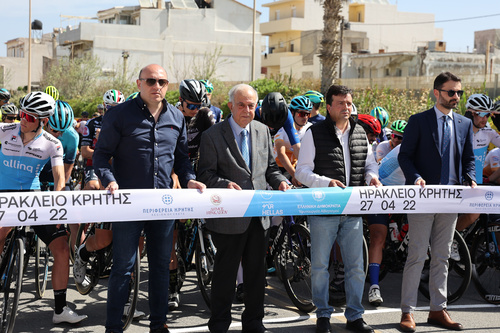 Δήμαρχος Ηρακλείου Βασίλης Λαμπρινός - Εκκίνηση ΔΕΗ Διεθνούς Ποδηλατικού Γύρου Ελλάδος
