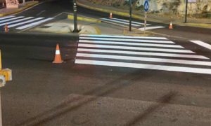 Νυχτερινές εργασίες διαγραμμίσεων στο Ηράκλειο